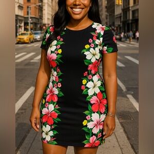 Old Navy Black Floral Shift Dress